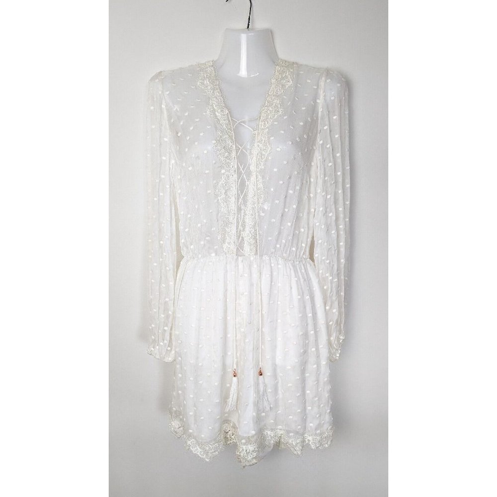 Zimmermann Oleander Lattice Playsuit Silk Size 1 / 10 - Picture 4 of 16